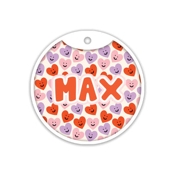 PawsIndia Customized Pet Tag- Valentine's Edition Cute Hearts Print
